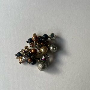 Gold and Silver clip earrings  with Pearl Accents